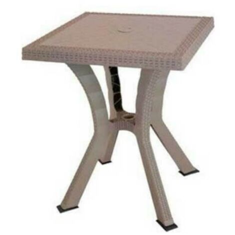 Rigoletto Rattan taupe quadratischer Außentisch 60 x 60 cm