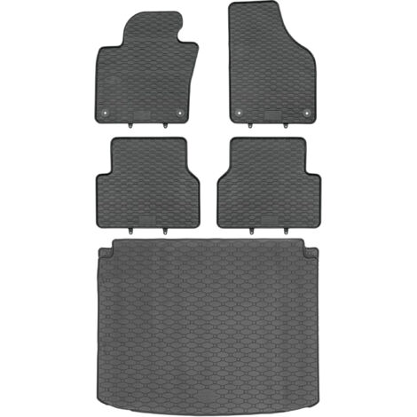 RIGUM 437164 Coffre + Tapis GEYER 808/4C - VW Tiguan I SUV 07.2007-04.2016 (partie supérieure du coffre) repose-pieds AV2 avant - INSTALLÉ