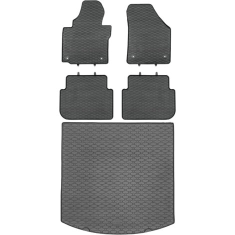 RIGUM 437218 Maletero + Alfombrillas GEYER 841/4C - VW Touran I Minivan 2003-2010 (maletero inferior / pre-facelift) reposapiés AV delantero - INSTALADO