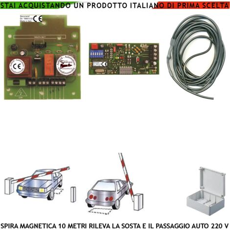 Rileva Passaggio Sosta Veicoli Spira Magnetica Interrata 10 Metri Alimentazione 230 V 50 Hz Utile Comando Automatismo Barra Semaforo Sicurezza Controllo Accessi