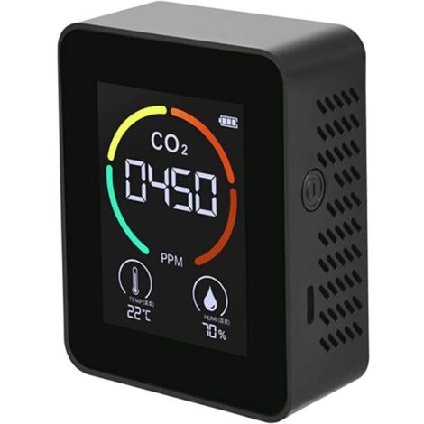 Rilevatore di CO2 KZQ, rilevatore di CO2 nell'aria, rilevatore di anidride carbonica, produzione agricola, monitor di CO2 in serra, nero
