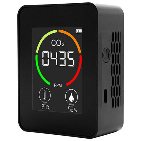 Rilevatore di CO2 portatile per interni, Termoigrometro multifunzionale, Rilevatore d'aria digitale per la casa, Analizzatore intelligente della qualità dell'aria, Monitor dell'inquinamento atmosferic