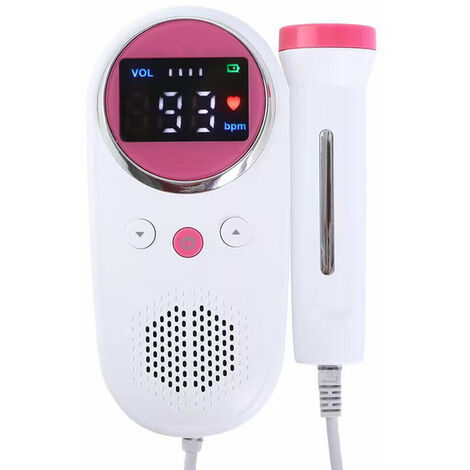 Rilevatore di cuore Doppler fetale domestico Doppler Monitor del battito cardiaco fetale Nessuna radiazione con schermo LCD per la cura della gravidanza