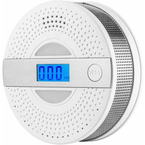 Rilevatore di fumo e monossido di carbonio 1 pz, rilevatore di CO e fumo 2 in 1, sensore aggiornato alimentato a batteria con display LCD, monitoraggio automatico del livello di monossido di carbonio