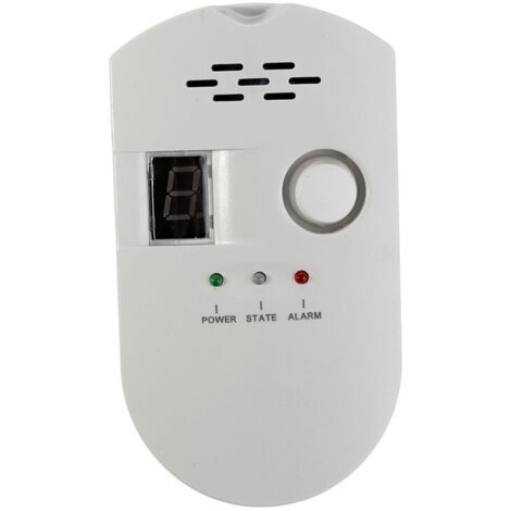Rilevatore di gas GPL per città, allarme plug-in per gas naturale, metano, propano, butano con display digitale per la casa