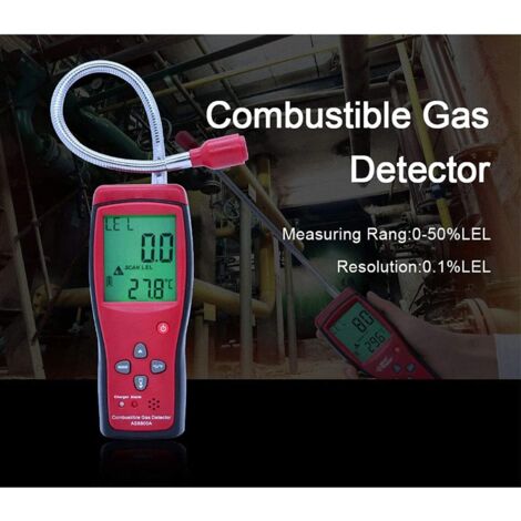 Rilevatore di gas naturale con display a LED e sensore flessibile per collo