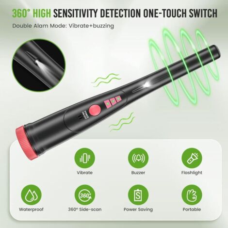 Rilevatore di metalli Pinpointer, portatile e professionale, con batterie, impermeabile e ad alta precisione per oro, argento e tesori.