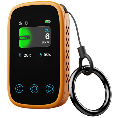 Rilevatore di monossido di carbonio [3 in 1] con touchscreen HD, sensore di temperatura e umidità, ricaricabile
