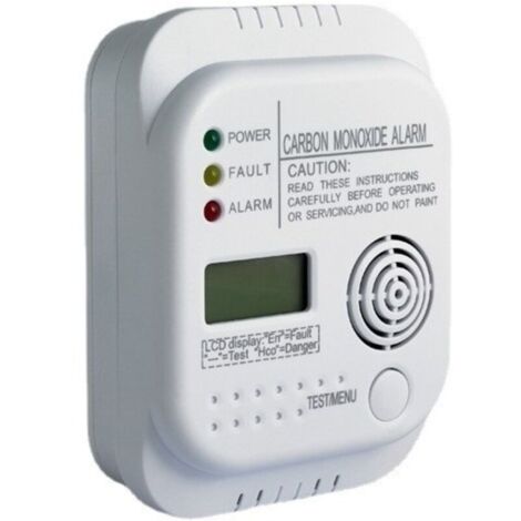 Rilevatore di monossido di carbonio a batteria, rilevatore di gas con display e indicatore di temperatura