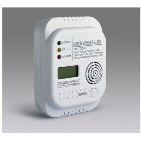 Rilevatore di monossido di carbonio, alimentato a batteria, rilevatore di gas con display e indicatore di temperatura