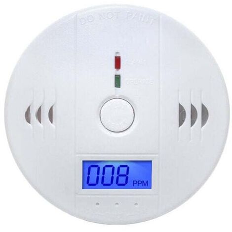 Rilevatore di monossido di carbonio con display digitale e allarme acustico per la casa, alimentato a batteria (batteria AA non inclusa), montato in modo indipendente