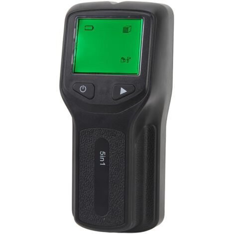 Rilevatore di montanti da parete 5 in 1 con schermo LCD, per rilevare montanti metallici, travetti, bordi e travi centrali (nero).