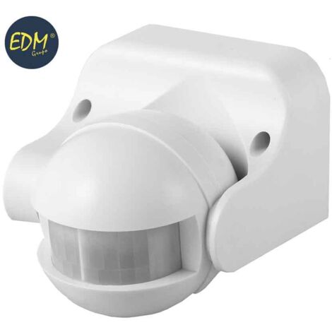Rilevatore di movimento con regolatore notte/giorno orientabile 180° IP44 EDM bianco