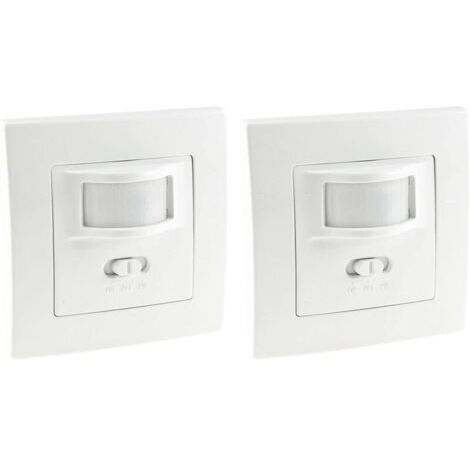 Rilevatore di movimento Da incasso Compatibile con LED con portata 9 m - Tecnologia a 2 fili - IP20 Sostituisce un interruttore, Bianco