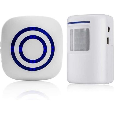 Rilevatore di movimento, sistema di sicurezza wireless per vialetto, campanello elettrico con 1 rilevatore di movimento e 1 segreteria telefonica, 38 suonerie, indicatore LED.