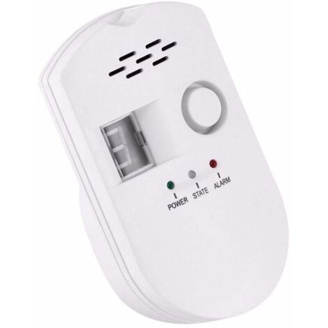 Rilevatore di perdite di GPL/gas naturale/carbone, monitor del sensore plug-in con allarme acustico e display digitale a LED