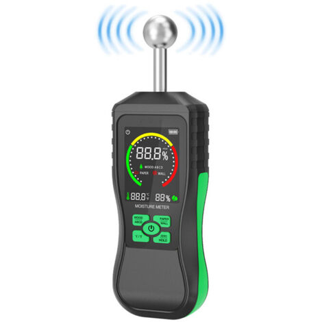Rilevatore di umidità da parete, campo di misura 0–80 % rF, con allarme, spegnimento automatico e funzione di calibrazione, batteria inclusa – per legno, pareti e muratura
