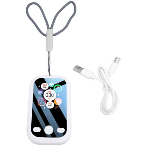 Rilevatore digitale portatile di qualità dell'aria con schermo LCD, rileva PM2.5, PM10, PM1.0 e umidità per interni, casa e viaggi, alta precisione, colore bianco.