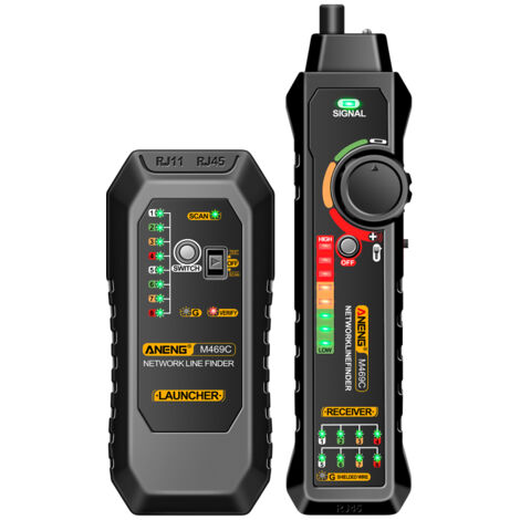 Rilevatore e tester multifunzione per cavi di rete, compatibile con cavi RJ45, RJ11 e LAN, ricevitore per tracciamento di cavi di rete.