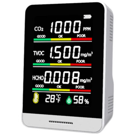 Rilevatore portatile a infrarossi di CO2, anidride carbonica, formaldeide, igrometro, temperatura interna
