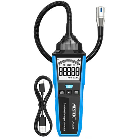 Rilevatore portatile di fughe di gas combustibile, analizzatore di gas naturale con allarme acustico e visivo.