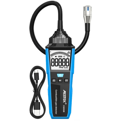 Rilevatore portatile di fughe di gas combustibile, analizzatore di gas naturale con allarme acustico e visivo.