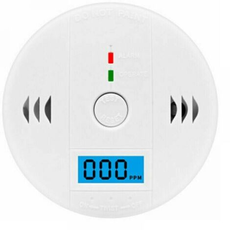 Rilevatore portatile di monossido di carbonio KZQ, sensore di monitoraggio del gas CO, tester di avvelenamento, allarme di avvertimento, bianco