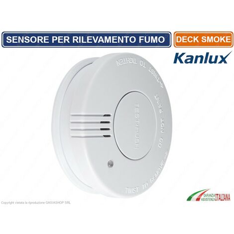 RILEVATORE SENSORE DI FUMO INCENDIO FOTOELETTRICO LIVELLO SONORO 85dB