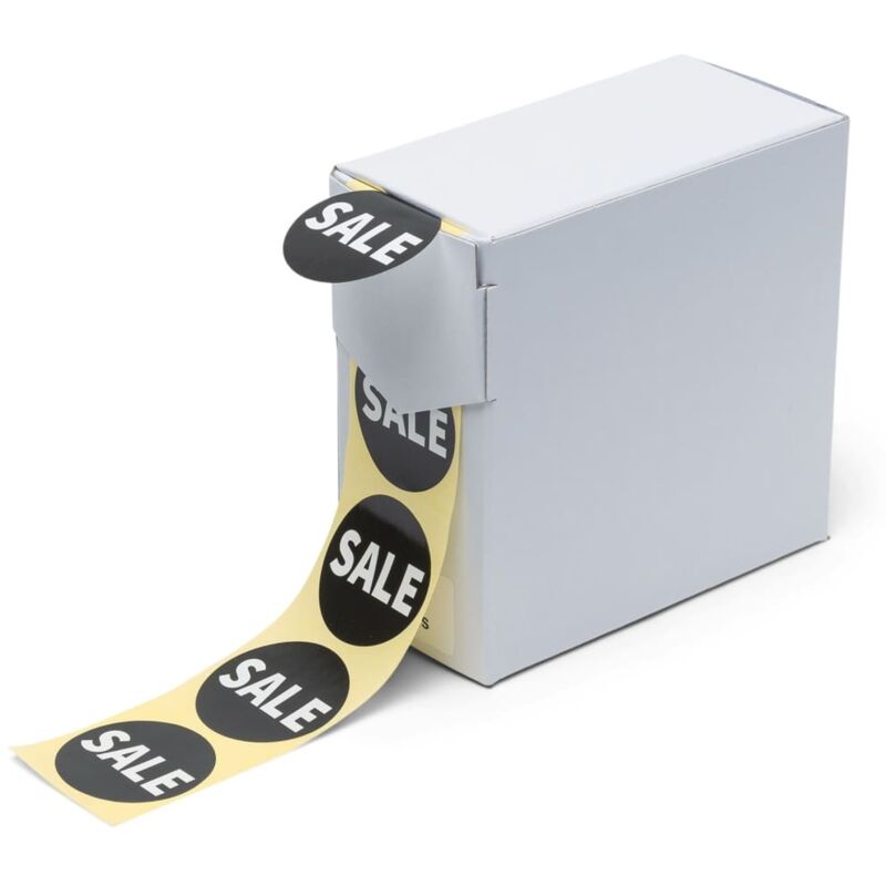 Adesivi per Saldi Sale 250 pz x 5 Rotoli Neri e