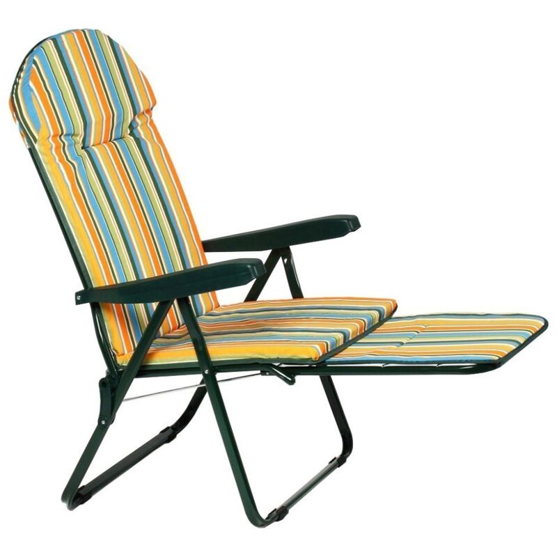 I Giardini Del Re - Transat Rimini r 188 nf avec repose-pieds accoudoirs coussin et appui-tete re'glable en acier 166x60x63 cm chaise pour jardin