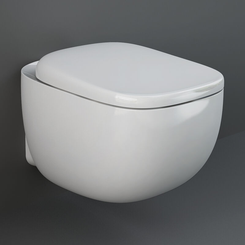 RAK Illusion Wall Hung Rimless Toilet with Soft Close Seat - Alpine White