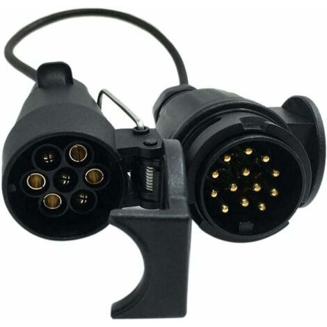 -Rimorchio da 7 a 13 pin da 12 V con adattatore per cavo, connettore per cavo, spina e presa per gancio di traino