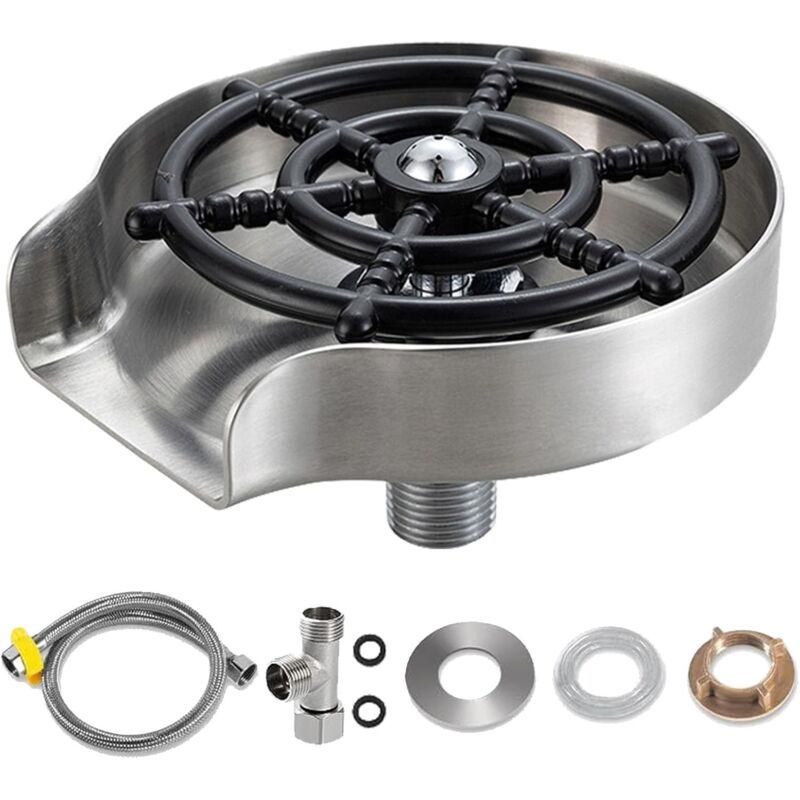 Rinçage automatique du verre d'évier, lave-verre en acier inoxydable, nettoyeur de tasses, accessoires pour la maison, le bar et le restaurant, évier