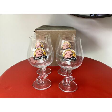 Rince-Cochon - Lot de 4 verres 25/50 cl - Verres à bière officiels