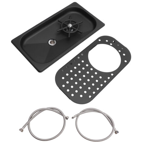 Rince-Verre en Acier Inoxydable 304 pour Bar Café, Plateau Égouttoir avec Évacuation, Nettoyage Haute Pression