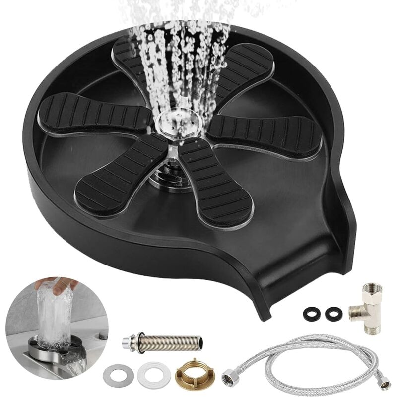 Kcvv - Rince Verre Evier, Laveuse Automatique Tasses 304 Rince Verre en Acier Inoxydable, Rince Verre pour Évier de Cuisine