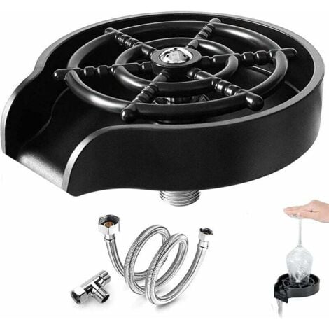 ZMLEVE Rince Verre Evier,Rondelle De Tasse En Acier Inoxydable，Apporter Joint En T Et Tuyau De 80 Cm Automatique Tasse Rondelle Nettoyant,Portable Tasse Machine à Laver Rinceuse Pour Ménage Bar Café