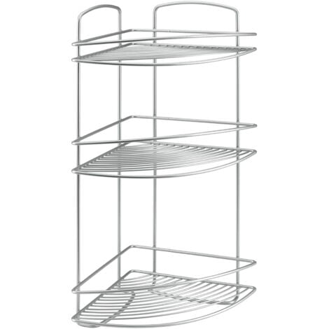 METALTEX IBERIA Rinconera Baño 3 Niveles Serie ONDA de Metaltex. Acabado Polytherm® Color Plateado