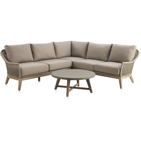 Rinconera Pack De 3 Piezas Madera De Acacia Con Cojines Coleccion Atesso