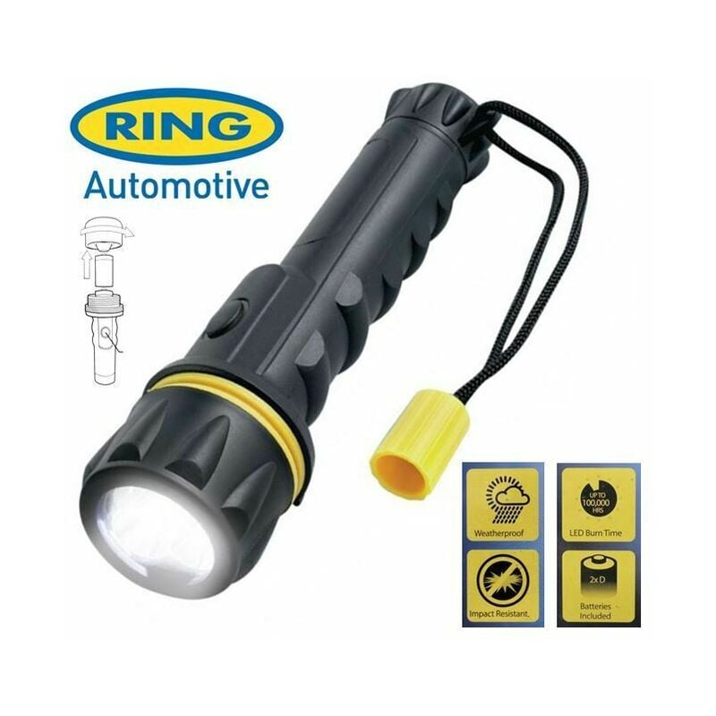 Ring - torcia in gomma 3 led impermeabile