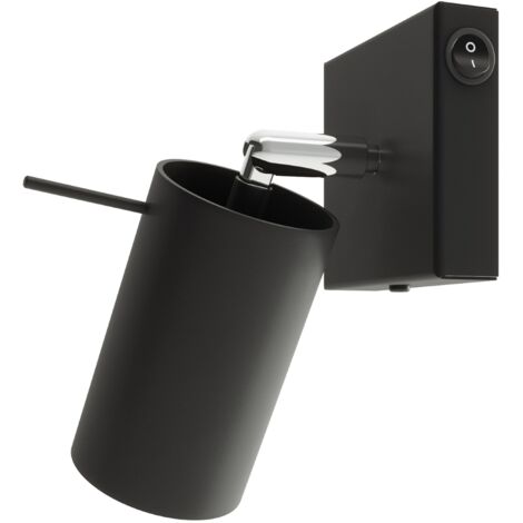 RING black wall lamp with a switch