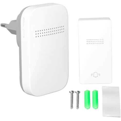 Ring Doorbell, Door Bell Ringer Wireless Doorbell Self Powered Doorbell Plug In Receiver Home Ding DDoorbell Blanc