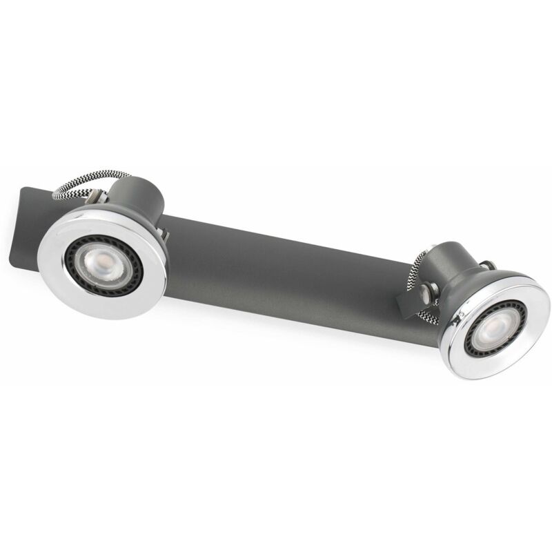 

Faro Barcelona - RING Foco gris oscuro 2 luces ref. 40554 - GRIS OSCURO