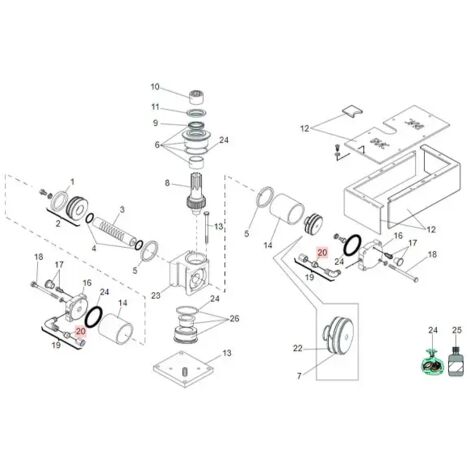 Ring für Montage D8-Ll Unif Ersatz FAAC 7102055 Packung 20 Stück