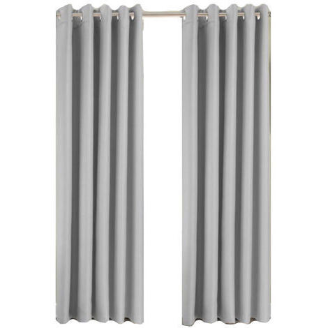 Ring Top Ready Made Blackout Curtains 66 x 72 inches - Silver