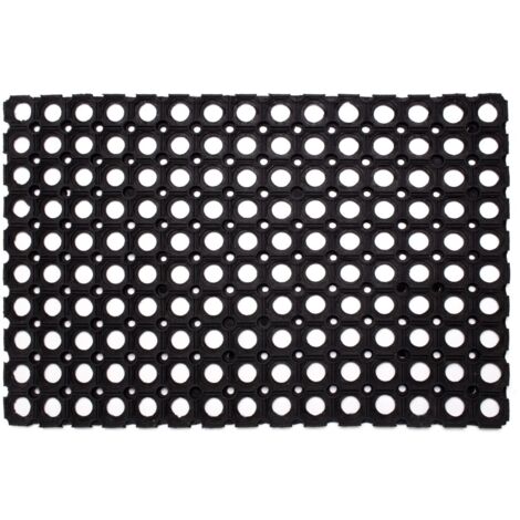 Ringgummimatte  schwarz, 60 x 80 cm Schuhabstreifer & Fussmatten