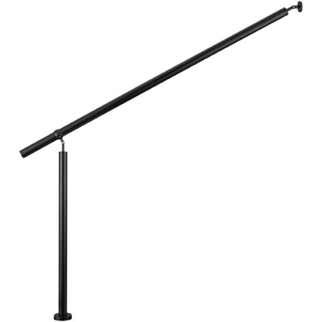 Ringhiera Balaustra Corrimano Acciaio inox spazzolato, ringhiera nero per scale esterne interne 150 x 106 cm angolo regolabile fissaggio a parete