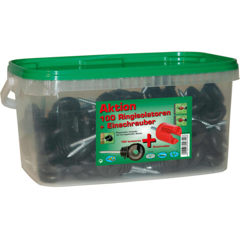 AKO AGRARTECHNIK Ringisolator inkl. Einschrauber 100 Stück 443145/100E Kerbl