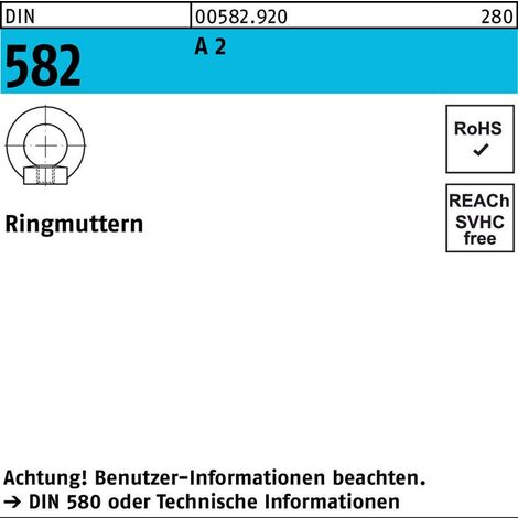 Ringmutter DIN 582 M 10A 2 10 Stück