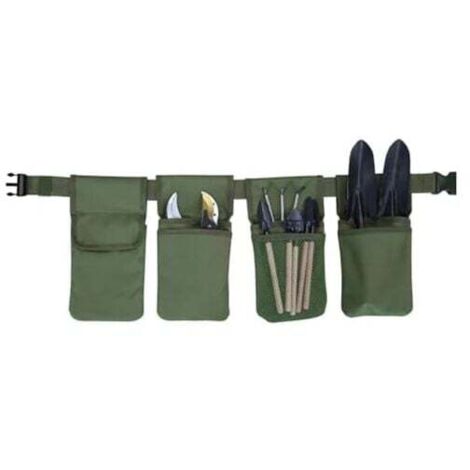 Riñonera KZQ para herramientas de jardinería con 4 bolsillos, impermeable, para herramientas, delantal, bolsa colgante para jardinero (solo bolsa de herramientas)